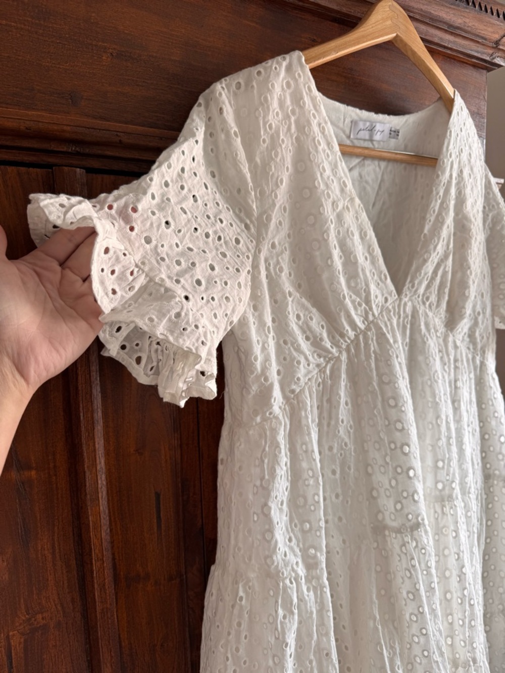 Petal & Pup White Keshi Eyelet Tiered Dress - Picture 2 of 7